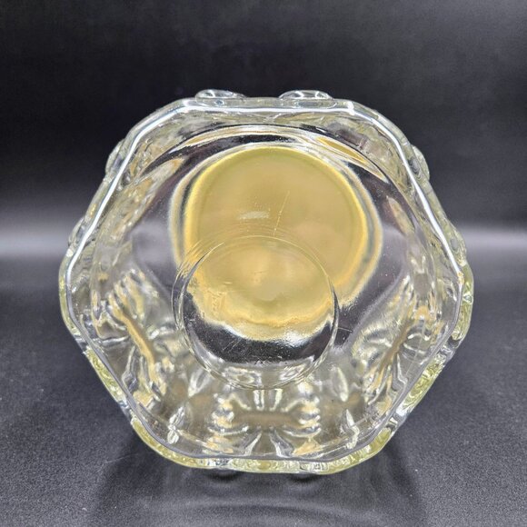 Vintage LE Smith Clear Glass Canister Atterbury Scroll Candy Cookie Jar Read - Picture 10 of 14